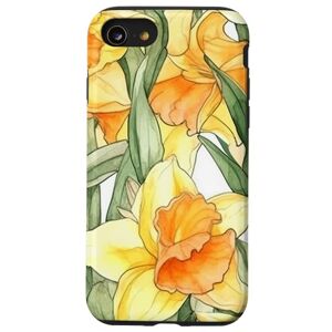 Daffodil Watercolor Wildflower Pattern Merch iPhone SE (2020) / 7 / 8 Daffodil Watercolor Wildflower Pattern Graphic Case