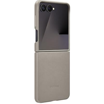 SAMSUNG Galaxy Official Kindsuit Faux Leather Case for Galaxy Z Flip7 in Taupe SAMSUNG Galaxy Official Kindsuit Faux Leather Case for Galaxy Z Flip7 in Taupe