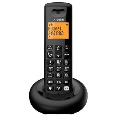 Alcatel E260 SVoice DECT Cordless Phone with Answering Machine Compact Design Large Backlit Display Handsfree Unwanted Call Blocking Black Alcatel E260 SVoice DECT Cordless Phone with Answering Machine Compact Design Large Backlit Display Handsfree Unwanted Call Blocking Black