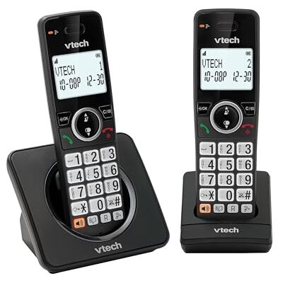 VTech EA5001 DECT Cordless Phone with Nuisance Call Blocker,Easy-to-Read Backlit Display,Landline Phone with 18 Hours Talk-time,Volume Booster,Handsfree Speakerphone,Speed Dial,2-Handset VTech EA5001 DECT Cordless Phone with Nuisance Call Blocker,Easy-to-Read Backlit Display,Landline Phone with 18 Hours Talk-time,Volume Booster,Handsfree Speakerphone,Speed Dial,2-Handset