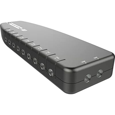 SLx TV Signal Booster Aerial Amplifier, 8 Way Signal Distribution Amplifier with Coax Connections, 4G & 5G Filtering, Indoor TV Aerial, HD & 4K TV/FM/DAB & Freeview SLx TV Signal Booster Aerial Amplifier, 8 Way Signal Distribution Amplifier with Coax Connections, 4G & 5G Filtering, Indoor TV Aerial, HD & 4K TV/FM/DAB & Freeview