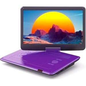 WOLFANG 17.5" Portable DVD Player with 15.6" Large HD Display, 6 Hours Rechargeable Battery, No Region Restrict, Dual Stereo Speakers, Support USB/SD Card/Sync TV/Projector,Purple WOLFANG 17.5" Portable DVD Player with 15.6" Large HD Display, 6 Hours Rechargeable Battery, No Region Restrict, Dual Stereo Speakers, Support USB/SD Card/Sync TV/Projector,Purple