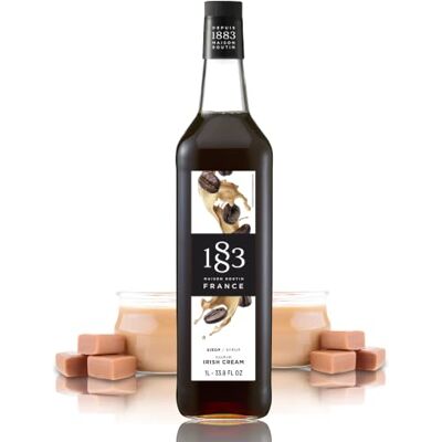 1883 MAISON ROUTIN Premium Irish Cream Syrup, 1 Litre PET Bottle Flavoured Syrup, For Coffee, Tea, Cocktails, Iced Drinks & Desserts, Made with Pure Cane Sugar, No Artificial Colours, Vegan 1883 MAISON ROUTIN Premium Irish Cream Syrup, 1 Litre PET Bottle Flavoured Syrup, For Coffee, Tea, Cocktails, Iced Drinks & Desserts, Made with Pure Cane Sugar, No Artificial Colours, Vegan