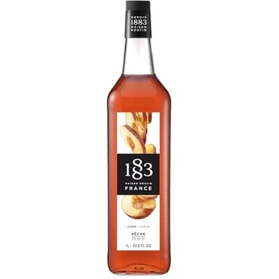 1883 MAISON ROUTIN Premium Peach Syrup, 1 Litre Glass Bottle Flavoured Syrup, For Coffee, Tea, Cocktails, Iced Drinks & Desserts, Made with Pure Cane Sugar, No Artificial Colours, Vegan 1883 MAISON ROUTIN Premium Peach Syrup, 1 Litre Glass Bottle Flavoured Syrup, For Coffee, Tea, Cocktails, Iced Drinks & Desserts, Made with Pure Cane Sugar, No Artificial Colours, Vegan