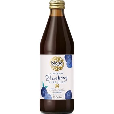 Biona Organic Blueberry Juice, 330ml 100% Pressed Pure Juice from Organic Farms Not from Concentrate No Preservatives or Additives Suitable for Vegans Biona Organic Blueberry Juice, 330ml 100% Pressed Pure Juice from Organic Farms Not from Concentrate No Preservatives or Additives Suitable for Vegans