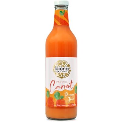 Biona Organic Carrot Juice 750ml, Pack of 6 Immediately Pressed After Harvest, Not From Concentrate, No Added Sugar, Recyclable Glass Bottle, Vegan Biona Organic Carrot Juice 750ml, Pack of 6 Immediately Pressed After Harvest, Not From Concentrate, No Added Sugar, Recyclable Glass Bottle, Vegan