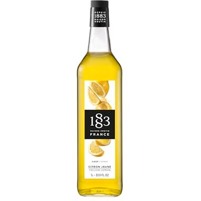 1883 MAISON ROUTIN Premium Yellow Lemon Syrup, 1 Litre Glass Bottle Flavoured Syrup, For Coffee, Tea, Cocktails, Iced Drinks & Desserts, Made with Pure Cane Sugar, No Artificial Colours, Vegan 1883 MAISON ROUTIN Premium Yellow Lemon Syrup, 1 Litre Glass Bottle Flavoured Syrup, For Coffee, Tea, Cocktails, Iced Drinks & Desserts, Made with Pure Cane Sugar, No Artificial Colours, Vegan