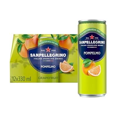 San Pellegrino Italian Sparkling Drinks Grapefruit Soft Drink 12x330ml San Pellegrino Italian Sparkling Drinks Grapefruit Soft Drink 12x330ml