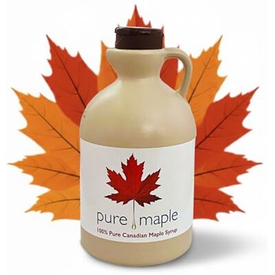 Pure 100% Canadian Organic Maple Syrup, Dark Robust Taste 1 Litre Jug Pure 100% Canadian Organic Maple Syrup, Dark Robust Taste 1 Litre Jug