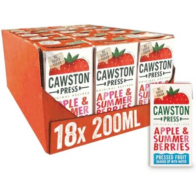 Cawston Press Fruit Water Kids Drink Pressed Summer Berries Flavoured Water 200ml x 18 Pack Berries & Apple Juice Cartons School Approved – No Added Sugar – Vegan Ideal for Kids Lunchbox Cawston Press Fruit Water Kids Drink Pressed Summer Berries Flavoured Water 200ml x 18 Pack Berries & Apple Juice Cartons School Approved – No Added Sugar – Vegan Ideal for Kids Lunchbox