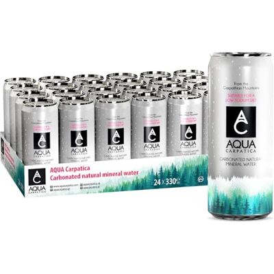 Aqua Carpatica Sparkling Natural Mineral Water, 330ml Aluminum Cans (Pack of 24) NEW Pure Sparkle On-the-Go Rich in minerals, Electrolytes, Low Sodium, 0 Calories Aqua Carpatica Sparkling Natural Mineral Water, 330ml Aluminum Cans (Pack of 24) NEW Pure Sparkle On-the-Go Rich in minerals, Electrolytes, Low Sodium, 0 Calories
