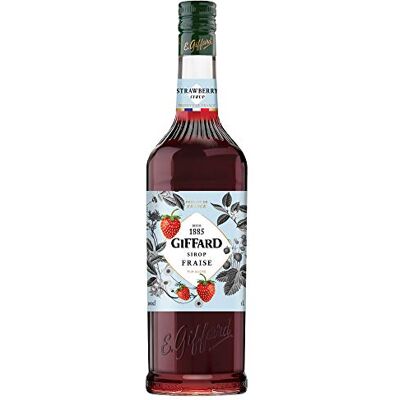 Giffard Strawberry Syrup French Recipe and Manufactured Gourmet and Intense 1 Litre, 0.0% vol, 100cl Giffard Strawberry Syrup French Recipe and Manufactured Gourmet and Intense 1 Litre, 0.0% vol, 100cl