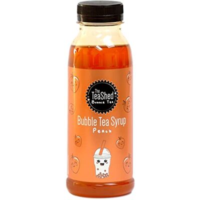 The *TeaShed THE TEASHED Peach Bubble Tea Fruit Syrup 330ml 11 Servings Use with Popping Boba Juice Pearls by THE TEASHED The *TeaShed THE TEASHED Peach Bubble Tea Fruit Syrup 330ml 11 Servings Use with Popping Boba Juice Pearls by THE TEASHED