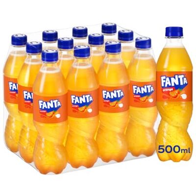 Fanta Orange Soft Drink Bottles, 12 x 500 mL Fanta Orange Soft Drink Bottles, 12 x 500 mL