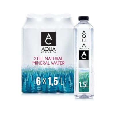 Aqua Carpatica 1.5L x 6 Pure Natural Still Mineral Water 6-Pack Bottled Water, Virtually Nitrate Free, Low Sodium, Naturally Alkaline, Natural Electrolytes, Premium Multipack 100% Recyclable Aqua Carpatica 1.5L x 6 Pure Natural Still Mineral Water 6-Pack Bottled Water, Virtually Nitrate Free, Low Sodium, Naturally Alkaline, Natural Electrolytes, Premium Multipack 100% Recyclable