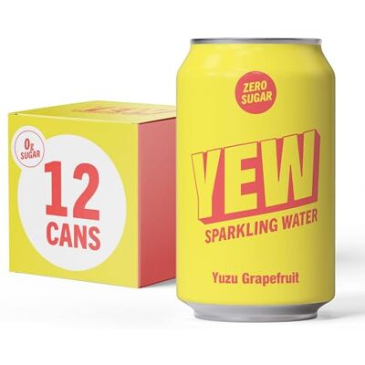 YEW Yuzu Grapefruit Sparkling Water 12 x 330ml Cans ZERO Sugar, ZERO Sweetener, All Natural Citrus Flavoured Water, ZERO Calories, Gluten Free, Keto Friendly and Vegan Healthy Fizzy Drink YEW Yuzu Grapefruit Sparkling Water 12 x 330ml Cans ZERO Sugar, ZERO Sweetener, All Natural Citrus Flavoured Water, ZERO Calories, Gluten Free, Keto Friendly and Vegan Healthy Fizzy Drink