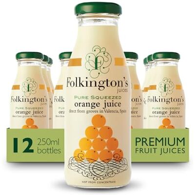 Folkington's Folkingtons Pure Pressed Valencia Orange Juice 12 x 250ml Bottles Folkington's Folkingtons Pure Pressed Valencia Orange Juice 12 x 250ml Bottles