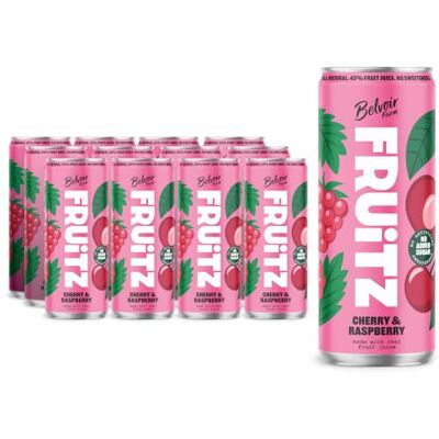 BELVOIR FRUIT FARMS Belvoir Farm FRUiTZ CHERRY & RASPBERRY, 24 x 330ml Cans BELVOIR FRUIT FARMS Belvoir Farm FRUiTZ CHERRY & RASPBERRY, 24 x 330ml Cans