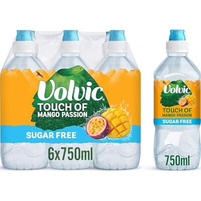 Volvic Touch of Fruit Mango Passion Fruit Sugar Free Still Flavoured Water Multipack 6x750ml Volvic Touch of Fruit Mango Passion Fruit Sugar Free Still Flavoured Water Multipack 6x750ml