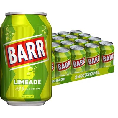 BARR Limeade Zero Sugar Sparkling Soft Drink, 24 Pack, 330ml Cans BARR Limeade Zero Sugar Sparkling Soft Drink, 24 Pack, 330ml Cans