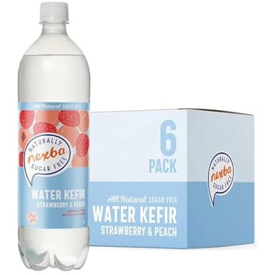 Nexba Strawberry & Peach Water Kefir, 1 L (Pack of 6) Kombucha, All Natural, Sugar Free Nexba Strawberry & Peach Water Kefir, 1 L (Pack of 6) Kombucha, All Natural, Sugar Free