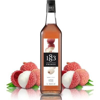 1883 MAISON ROUTIN Premium Lychee Syrup, 1 Litre Glass Bottle Flavoured Syrup, For Coffee, Tea, Cocktails, Iced Drinks & Desserts, Made with Pure Cane Sugar, No Artificial Colours, Vegan 1883 MAISON ROUTIN Premium Lychee Syrup, 1 Litre Glass Bottle Flavoured Syrup, For Coffee, Tea, Cocktails, Iced Drinks & Desserts, Made with Pure Cane Sugar, No Artificial Colours, Vegan