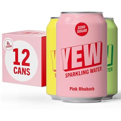 YEW Sparkling Water Mixed Pack 12 x 330ml Cans, ZERO Sugar, ZERO Sweetener, All Natural Rhubarb, Apple and Yuzu Grapefruit Flavoured Water, Keto Friendly, Vegan Healthy Fizzy Drink YEW Sparkling Water Mixed Pack 12 x 330ml Cans, ZERO Sugar, ZERO Sweetener, All Natural Rhubarb, Apple and Yuzu Grapefruit Flavoured Water, Keto Friendly, Vegan Healthy Fizzy Drink