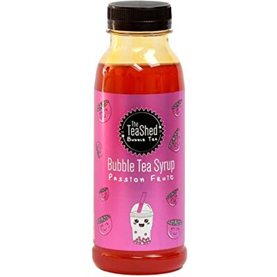 The *TeaShed THE TEASHED Passion Fruit Bubble Tea Fruit Syrup 330ml 11 Servings Use with popping boba juice pearls By TEASHED The *TeaShed THE TEASHED Passion Fruit Bubble Tea Fruit Syrup 330ml 11 Servings Use with popping boba juice pearls By TEASHED