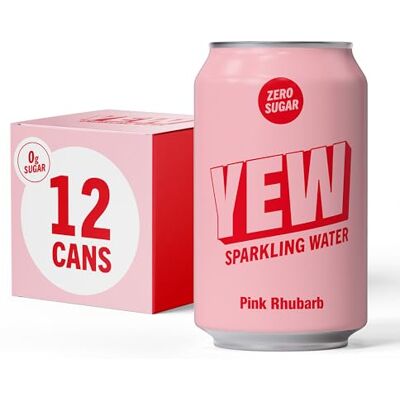 YEW Pink Rhubarb Sparkling Water 12 x 330ml Cans ZERO Sugar, ZERO Sweetener, All Natural Rhubarb Flavoured Water, ZERO Calories, Gluten Free, Keto Friendly and Vegan Healthy Fizzy Drink YEW Pink Rhubarb Sparkling Water 12 x 330ml Cans ZERO Sugar, ZERO Sweetener, All Natural Rhubarb Flavoured Water, ZERO Calories, Gluten Free, Keto Friendly and Vegan Healthy Fizzy Drink