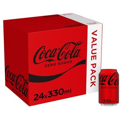 Coca-Cola Zero Sugar Soft Drink Cans, 24 x 330 mL Coca-Cola Zero Sugar Soft Drink Cans, 24 x 330 mL