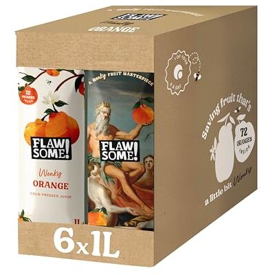Flawsome ! Orange 6x1l Cold-Pressed No Added Sugar – 100% Natural and Pure with No Sweeteners – Craft Vegan Not from Concentrate Flawsome ! Orange 6x1l Cold-Pressed No Added Sugar – 100% Natural and Pure with No Sweeteners – Craft Vegan Not from Concentrate