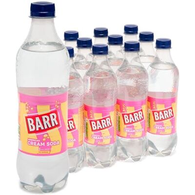 BARR Cream Soda Zero Sugar Sparkling Soft Drink, 12 Pack, 500ml Bottles BARR Cream Soda Zero Sugar Sparkling Soft Drink, 12 Pack, 500ml Bottles