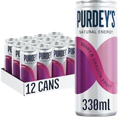Purdey's Natural Energy Berry & Dragon fruit 330ml Can (Pack of 12) Purdey's Natural Energy Berry & Dragon fruit 330ml Can (Pack of 12)