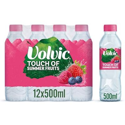 Volvic Touch of Fruit Summer Fruits Still Flavoured Water Multipack 12x500ml Volvic Touch of Fruit Summer Fruits Still Flavoured Water Multipack 12x500ml