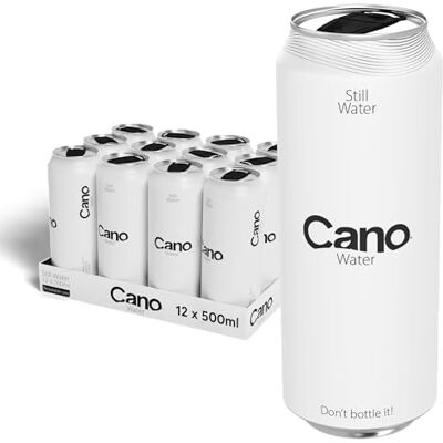Cano Water Still Multipack Cans (12 x 500ml), Resealable Lids, Natural Spring Cano Water Still Multipack Cans (12 x 500ml), Resealable Lids, Natural Spring