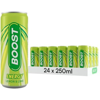 Boost Lemon & Lime Energy Drink, 24 Pack, 250ml Cans Boost Lemon & Lime Energy Drink, 24 Pack, 250ml Cans