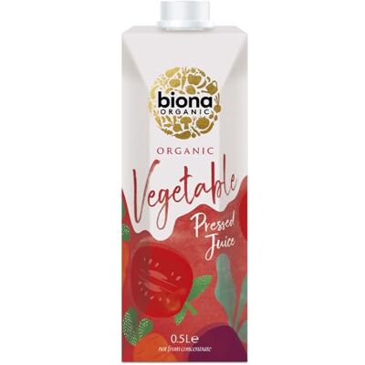 Biona Organic Vegetable Pressed Juice 500 ml, Pack of 12 Not From Concentrate Immediately Pressed After Harvest No Added Sugar Natural Vegan Biona Organic Vegetable Pressed Juice 500 ml, Pack of 12 Not From Concentrate Immediately Pressed After Harvest No Added Sugar Natural Vegan