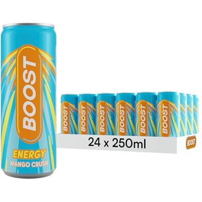 Boost Mango Crush Energy Drink, 24 Pack, 250ml Cans Boost Mango Crush Energy Drink, 24 Pack, 250ml Cans