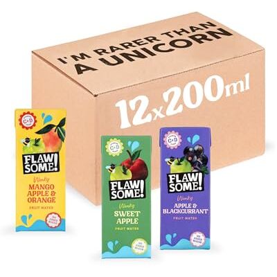 Flawsome ! Wonky Fruit Water Still Water, Iron, Vitamins C and D 200ml x 12 Pack Cartons School Approved No Added Sugar Perfect for lunch boxes Flawsome ! Wonky Fruit Water Still Water, Iron, Vitamins C and D 200ml x 12 Pack Cartons School Approved No Added Sugar Perfect for lunch boxes