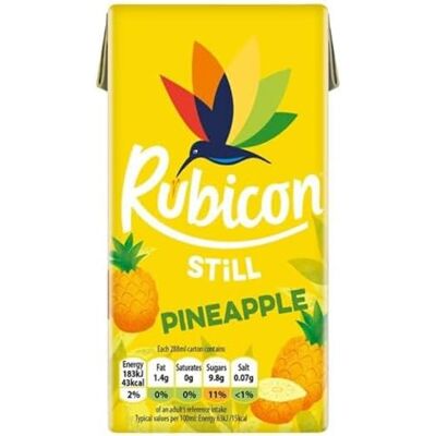 Rubicon Still Pineapple Juice Made with Real Handpicked Fruit Pineapple Bold and Intense Tropical Juice Drink Multipack Fruit Juice Cartons 27 x 288ml Rubicon Still Pineapple Juice Made with Real Handpicked Fruit Pineapple Bold and Intense Tropical Juice Drink Multipack Fruit Juice Cartons 27 x 288ml
