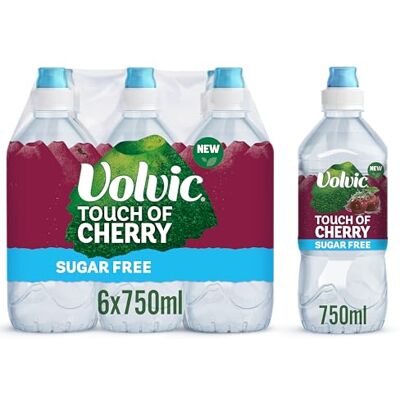 Volvic Touch of Fruit Cherry Sugar Free Still Flavoured Water Multipack 6x750ml Volvic Touch of Fruit Cherry Sugar Free Still Flavoured Water Multipack 6x750ml
