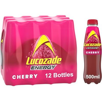 Lucozade Energy Cherry 12 x 500ml bottles Lucozade Energy Cherry 12 x 500ml bottles