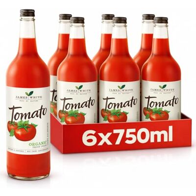 James White Organic Tomato Juice, 750 ml, Pack of 6 James White Organic Tomato Juice, 750 ml, Pack of 6