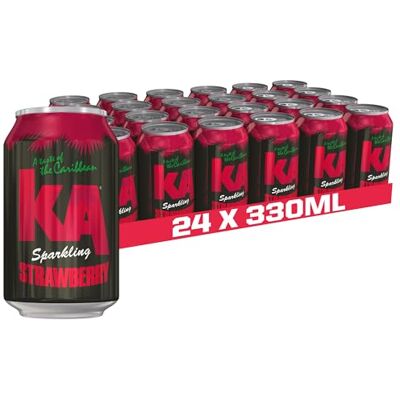 KA Sparkling Strawberry Soft Drink, 24 Pack, 330ml Cans Sweet, vibrant strawberry-flavoured fizzy drink with Caribbean style recipe roots. KA Sparkling Strawberry Soft Drink, 24 Pack, 330ml Cans Sweet, vibrant strawberry-flavoured fizzy drink with Caribbean style recipe roots.