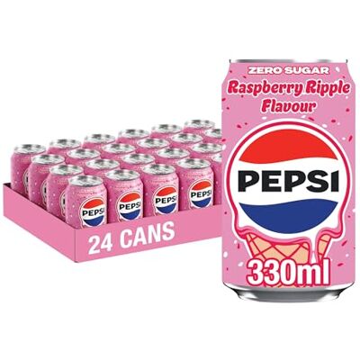 Pepsi Raspberry Ripple Ice Cream Flavour Cola 330ml Can 24 Pack Pepsi Raspberry Ripple Ice Cream Flavour Cola 330ml Can 24 Pack