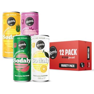 Remedy Drinks Remedy Sodaly Super Mix Pack Soft Drink with Prebiotic ACV, 12 x 250ml Cans Remedy Drinks Remedy Sodaly Super Mix Pack Soft Drink with Prebiotic ACV, 12 x 250ml Cans