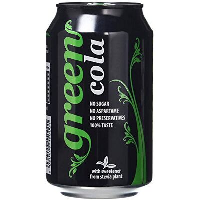 Green Cola Zero Calorie Sparkling Soft Drinks Sweetened with Stevia, Sugar-Free, Natural Caffeine, No Aspartame Delicious and Healthy Alternative Fizzy Drink- Bulk Pack 24 Cans x 330ml Green Cola Zero Calorie Sparkling Soft Drinks Sweetened with Stevia, Sugar-Free, Natural Caffeine, No Aspartame Delicious and Healthy Alternative Fizzy Drink- Bulk Pack 24 Cans x 330ml