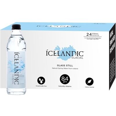 Icelandic Glacial Premium Still Water 330ml Glass Bottles x 24 Per Pack – Alkaline/Low PH, Recycled Packaging, BPA Free, Carbon Neutral from Icelandic Spring. Low TDS and Mineral Content Icelandic Glacial Premium Still Water 330ml Glass Bottles x 24 Per Pack – Alkaline/Low PH, Recycled Packaging, BPA Free, Carbon Neutral from Icelandic Spring. Low TDS and Mineral Content