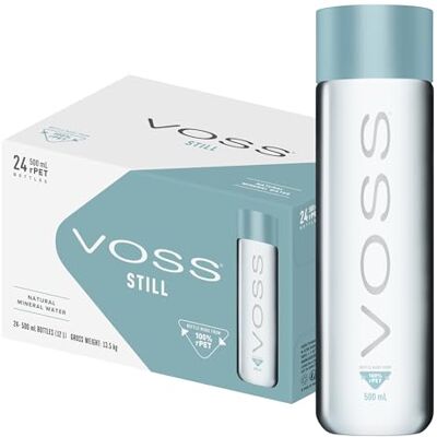 Voss Still Water, Pack of 24 x 500ml PET Bottles, Natural Mineral Water Voss Still Water, Pack of 24 x 500ml PET Bottles, Natural Mineral Water