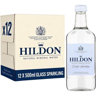 Hildon Natural Mineral Water 12 x 500ml Glass bottles Gently Sparkling Sourced from a natural aquifer nestled on our Chalk Valley estate Low Sodium, Naturally Alkaline, Kings Royal Warrant Hildon Natural Mineral Water 12 x 500ml Glass bottles Gently Sparkling Sourced from a natural aquifer nestled on our Chalk Valley estate Low Sodium, Naturally Alkaline, Kings Royal Warrant